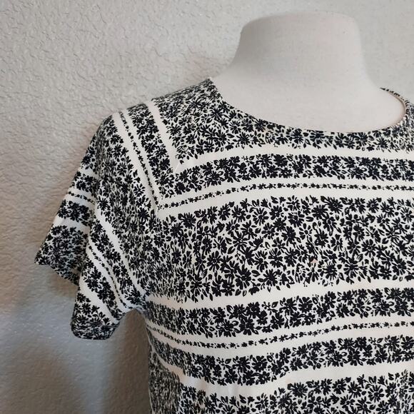 J. Jill Wearever Collection Black & White Paisley Casual Shift Dress Size S - Picture 6 of 11